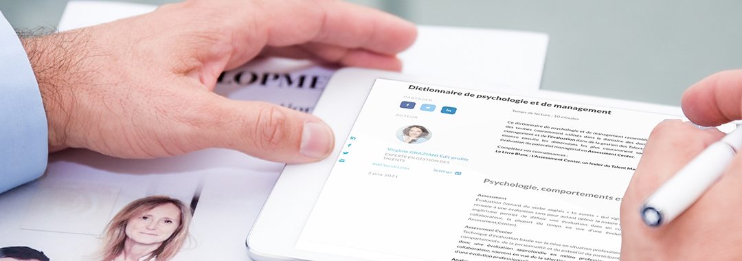 Dictionnaire de psychologie et de management en Assessment Center