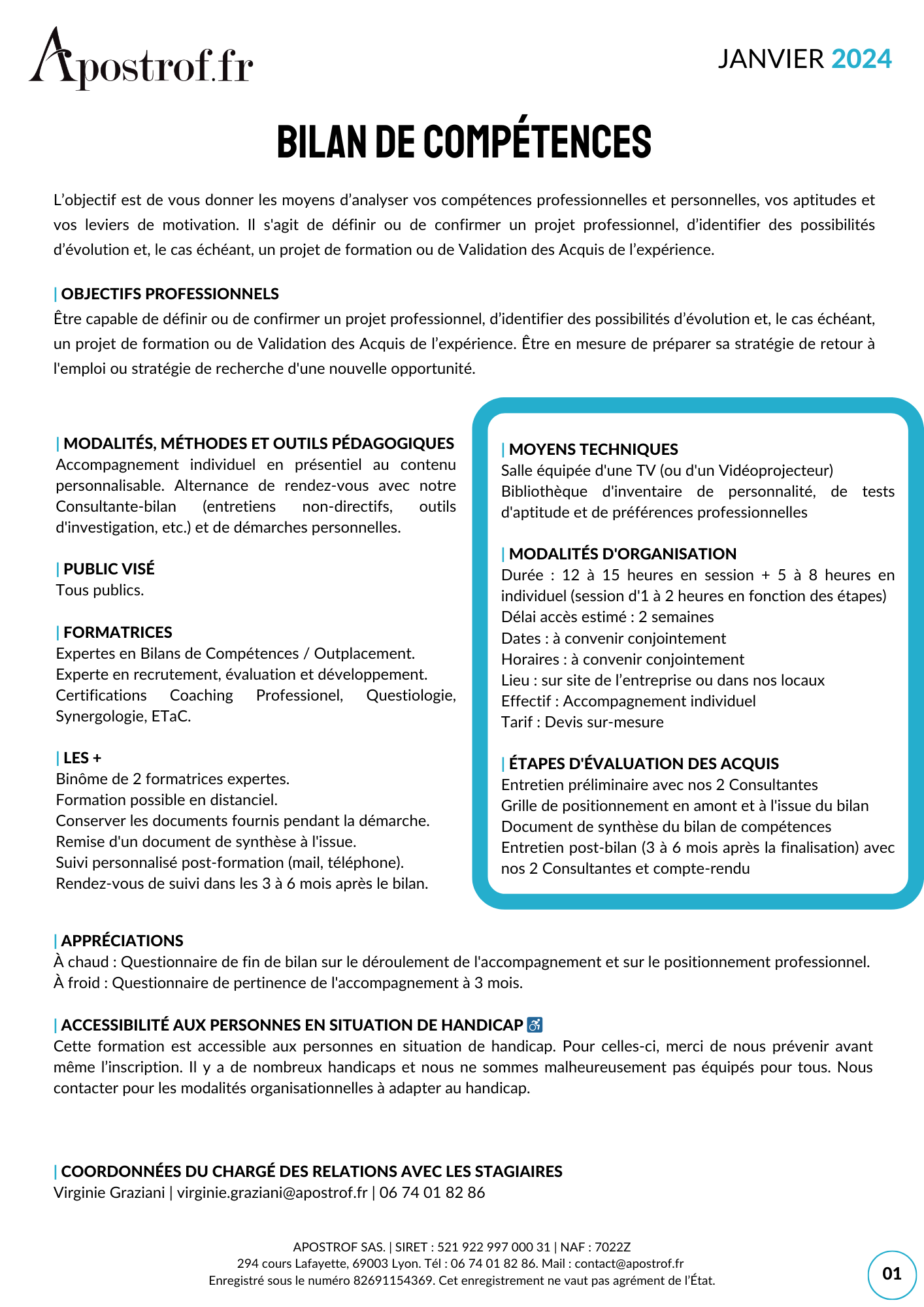 Programme Bilan de Compétences 12 ou 15h P1